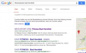 Google Platz 1 mit  Fitnessstudio Bad Hersfeld